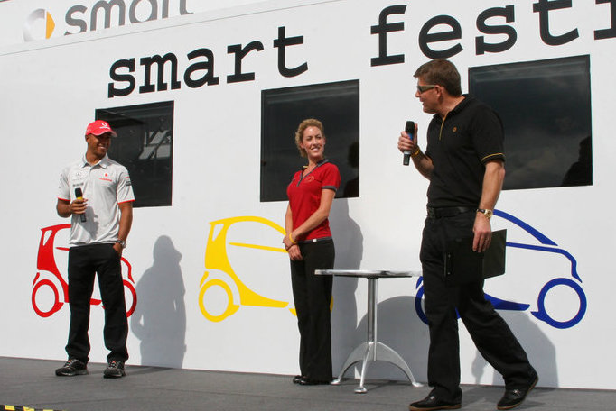 Presenting The Smart Car European Festival with Lewis Hamilton at MB World Brooklands